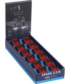 Lumière Spark 2.0 Arrière avec USB / batterie noire Boîte à 12x, fermeture rapide