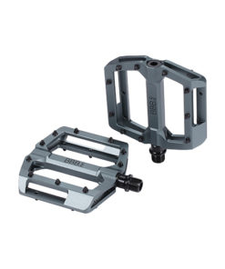 Pédale plate alu 100x95mm gris mat 399g, pins : conique/remplaçable