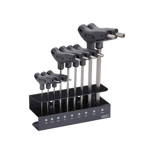 Set Torx : T25, Hex : 2/2.5/3/4/5/6/8/10mm Clé en T Ergo avec support