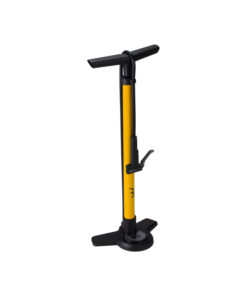 Pompe à pied AirBoost 2 jaune avec tige en acier, 11 bar / 160 psi