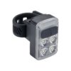 Rücklicht SlideRear, USB/Akku, 5 Modi Befestigung Schnellverschluss oder Clip
   
 - Output / Runtime: 16 Lumen (5:00h), 4 Lumen (16:00h), Flash (48h) 
 - Safety: Runtime safety mode + 3h 
 - Light Type: 4 LED&rsquo;s 
 - Battery: USB rechargeable Lithium Polymer 500mAh 
 - Charge time / port: 1:00 hours (2A), Micro USB 
 - Modes steady: Low, High (saves last mode) 
 - Modes flash: Flash, Day Flash, Steadyflash (saves last mode) 
 - Weight: 23 grams 
 - Fixation: Strap mount and clip everywhere 
 - Water resistant: IPX4