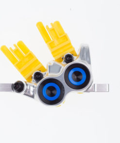 Bremszange MT Trail Carbon VR 4-Kolben chrom, Blende blau, inkl. Beläge, 1 Stk.