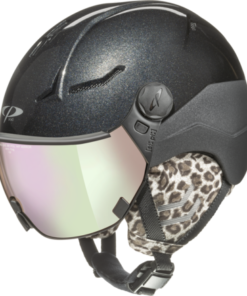 CP Ski Women COYA+ Helmet black sparkling/ black soft touch leo ears / Visor Nr.29 M CP Ski Women COYA+ Helmet black sparkling/ black soft touch leo ears / Visor Nr.29 M
