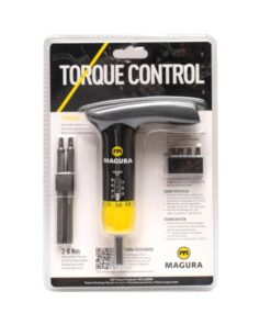 MAGURA Drehmomentschlüssel 2,0 - 8,0 Nm inkl. 6 Bits uns 8mm Schlitzschlüssel
 <b>MAGURA Drehmomentschlüssel &bdquo;Torque Control&ldquo;</b> 
 
 Das drehmomentbegrenzende Werkzeug verhindert ein zu starkes Anziehen kritischer Befestigungselemente, um beispielsweise Carbonfasern und andere Teile an kritischen Verbindungsstellen zu schützen. (z.B. Lenker/Vorbau; Rahmen/Sattelstütze). 
 
   
 
 Details: 
  Magnetischer 1/4"-Sechskant-Bit-Schaft mit T25 (1" & 4" Längen), M4 (1" & 4" Längen), M5 & M6 Bits   Ergonomisches, griffiges L-Griff-Design   Hergestellt von Snap On Industrial nach den höchsten Standards und mit höchster Genauigkeit   Einstellbar von 2 Nm bis 8 Nm mit Indexierung in 0,1 (Zehntel) Newtonmeter  
   
 
 Lieferumfang: 1 Set bestehend aus Torque Tool und 6 Bits