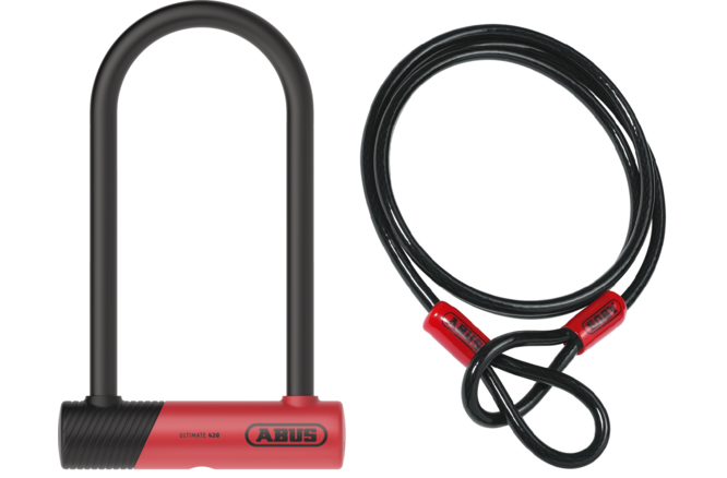 Abus Antivol à anse Ultimate 420K 170x230 avec support USH 420 & Cobra 10/120 rouge/noir Abus Antivol à anse Ultimate 420K 170x230 avec support USH 420 & Cobra 10/120 rouge/noir