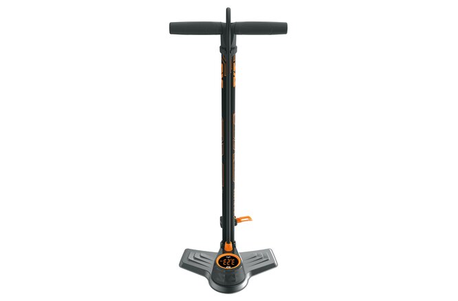SKS Pompe à pied Air-X-Plorer Digi 10.0 acier multi valve noir/orange SKS Pompe à pied Air-X-Plorer Digi 10.0 acier multi valve noir/orange