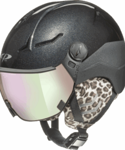 CP Ski Women COYA+ Helmet black sparkling/ black soft touch leo ears / Visor Nr.29 S
