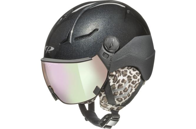 CP Ski Women COYA+ Helmet black sparkling/ black soft touch leo ears / Visor Nr.29 S CP Ski Women COYA+ Helmet black sparkling/ black soft touch leo ears / Visor Nr.29 S
