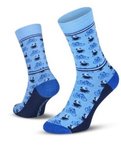 Le Patron Cafe Cycliste Socks blue 35-38