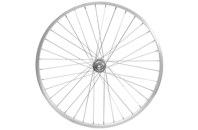 Roue arrière 24" 507x19 moyeu alu axe plein 135mm V-Brake libre MF/NT argent Roue arrière 24" 507x19 moyeu alu axe plein 135mm V-Brake libre MF/NT argent