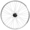 Roue arrière 24" 507x19 moyeu alu axe plein 135mm V-Brake libre MF/NT argent