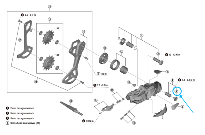 Shimano RD-M9250 capuchon pour axe plaquette Shimano RD-M9250 capuchon pour axe plaquette