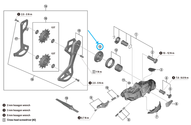 Shimano RD-M9250 plaque de pare-chocs Shimano RD-M9250 plaque de pare-chocs