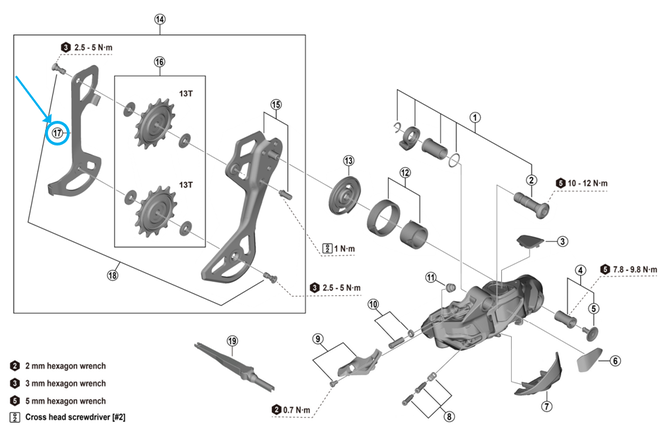 Shimano Plaque interne de chape RD-M9250-GS Shimano Plaque interne de chape RD-M9250-GS