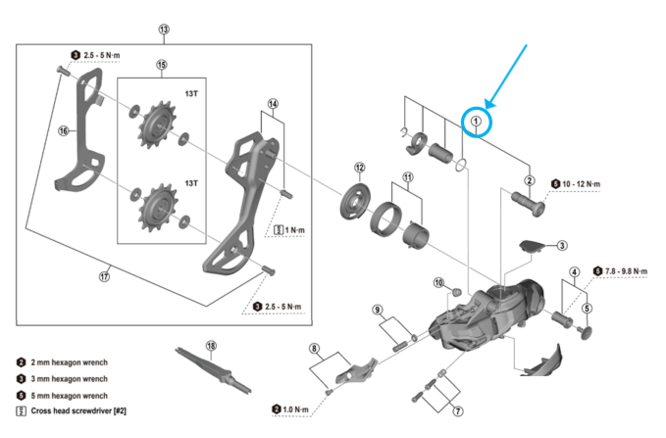 Shimano RD-M8250 unité de vis de montage Shimano RD-M8250 unité de vis de montage