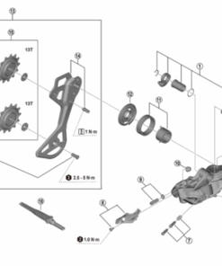 Shimano Axe de douille et couvercle RD-M8250