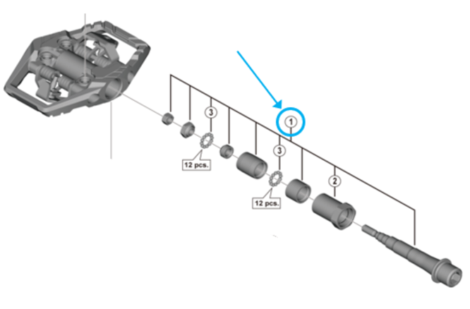 Shimano Axe PD-M8120 droite complet Shimano Axe PD-M8120 droite complet