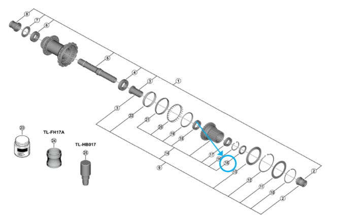 Shimano joint en caoutchouc FH-M9210-B Shimano joint en caoutchouc FH-M9210-B