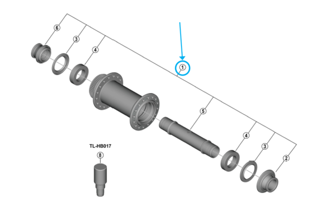 Shimano axe complet HB-M9210-B Shimano axe complet HB-M9210-B