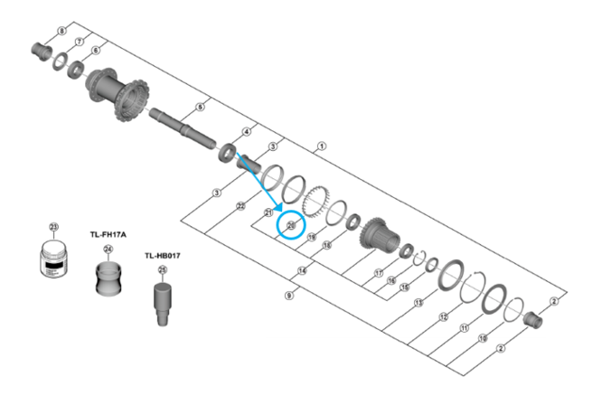 Shimano FH-M9210-B espaceur Shimano FH-M9210-B espaceur