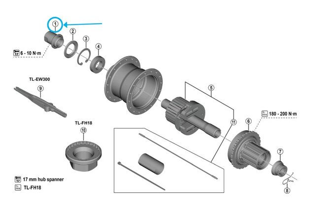 Shimano Contre-écrou FH-U6060 gauche Shimano Contre-écrou FH-U6060 gauche