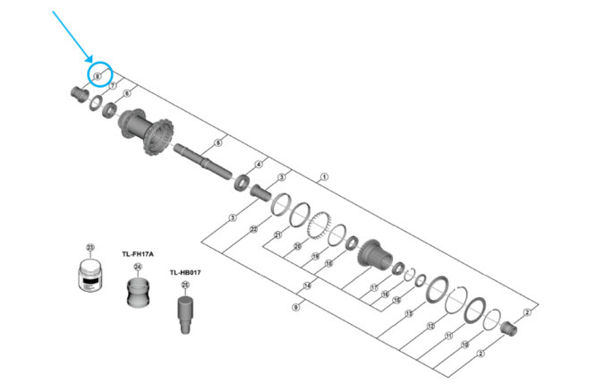 Shimano FH-M9200-B couverture à gauche Shimano FH-M9200-B couverture à gauche