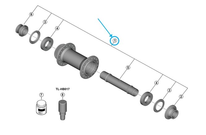 Shimano axe complet HB-M8210-B Shimano axe complet HB-M8210-B