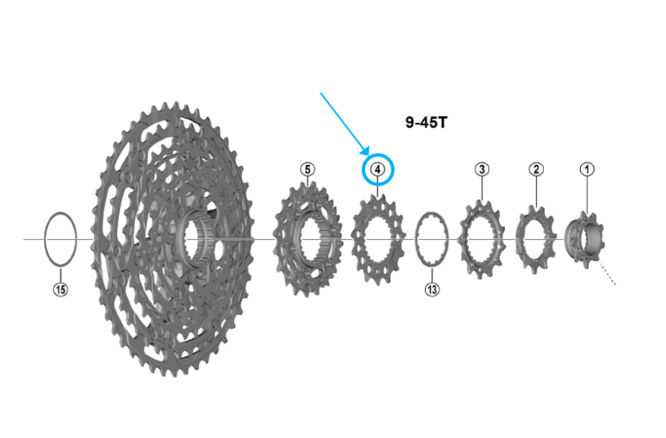 Shimano Pignon CS-M9200/8200 15 dents F Shimano Pignon CS-M9200/8200 15 dents F