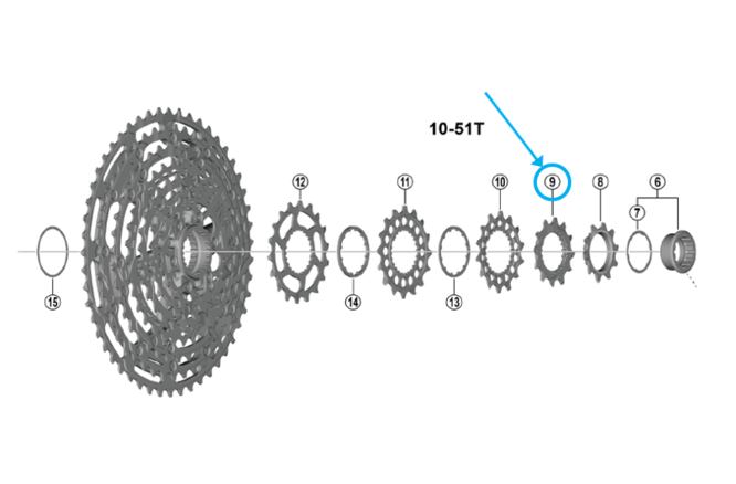 Shimano Pignon CS-M9200/8200 12 dents T Shimano Pignon CS-M9200/8200 12 dents T