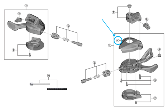 Shimano Couvercle du SL-M7100 droite Shimano Couvercle du SL-M7100 droite