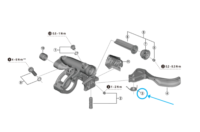 Shimano BL-M9220 ressort à ressort à droite Shimano BL-M9220 ressort à ressort à droite