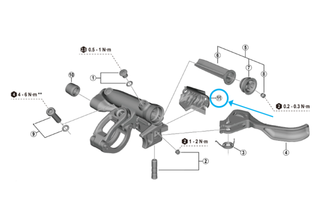 Shimano BL-M9220 couverture à droite Shimano BL-M9220 couverture à droite