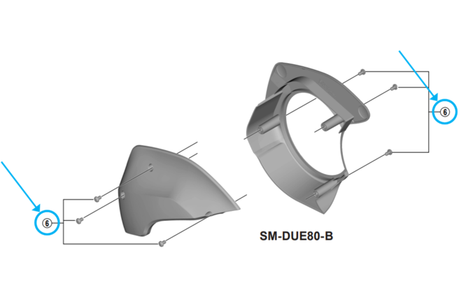 Shimano vis de fixation pour SM-DUE80 set à 6 pièces Shimano vis de fixation pour SM-DUE80 set à 6 pièces