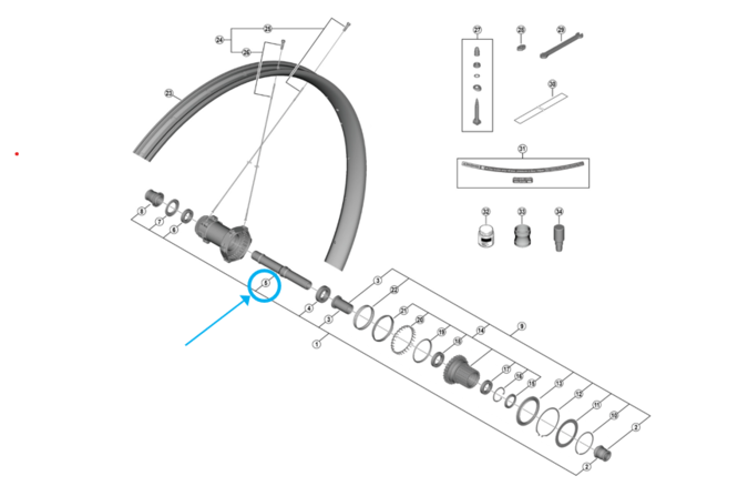 Shimano axe WH-M9200-R12 Shimano axe WH-M9200-R12