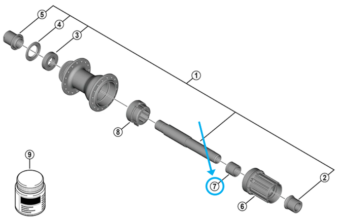 Shimano Douille taraudée FH-TC500 Shimano Douille taraudée FH-TC500