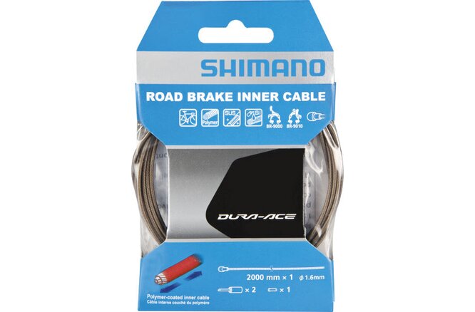 Shimano Câble de frein BC-9000 1.6x2000mm revêtement polymère blister Shimano Câble de frein BC-9000 1.6x2000mm revêtement polymère blister