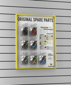 Wanddisplay 'Original Spare' Saltwall ink. Halterung und Hacken
 <b>DAW informieren welcher Kunde bestellt hat. Es muss dann eine Französische oder Deutsche Anleitung hinzugelegt werden. Sind bei DAW</b>