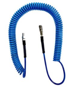 AZE Spirale pour air comprimé 7.5m 8x5mm avec connecteurs bleu