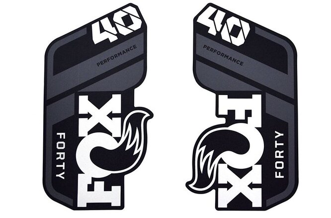 FOX Decal 21 40 P-S Gray Logo mat black Fork FOX Decal 21 40 P-S Gray Logo mat black Fork
