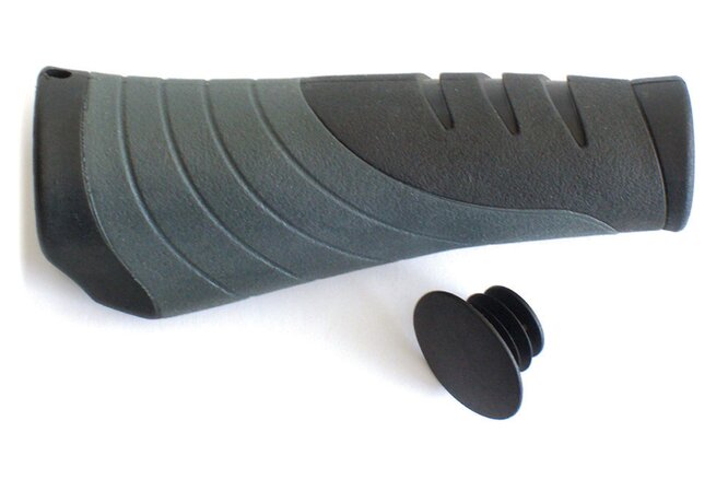 Bike Attitude Poignées D3 Gel 135x22 mm vis. gris/noir avec bouchons Bike Attitude Poignées D3 Gel 135x22 mm vis. gris/noir avec bouchons