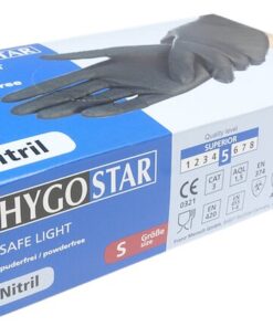 Gants protection nitrile taille M box box à pièces noir ou bleu