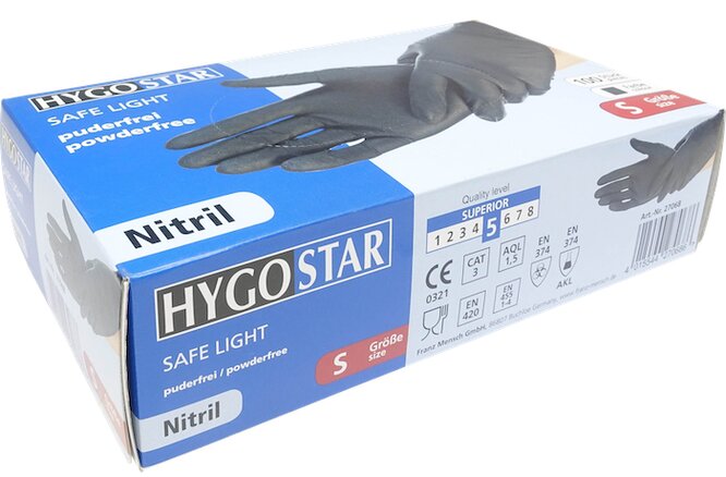 Gants protection nitrile taille M box box à pièces noir ou bleu Gants protection nitrile taille M box box à pièces noir ou bleu