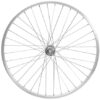 Roue avant 24" 507x19 moyeu alu axe plein 100mm V-Brake NT argent