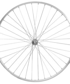 Roue avant 28" 622x19 moyeu alu axe plein 100mm V-Brake NT argent