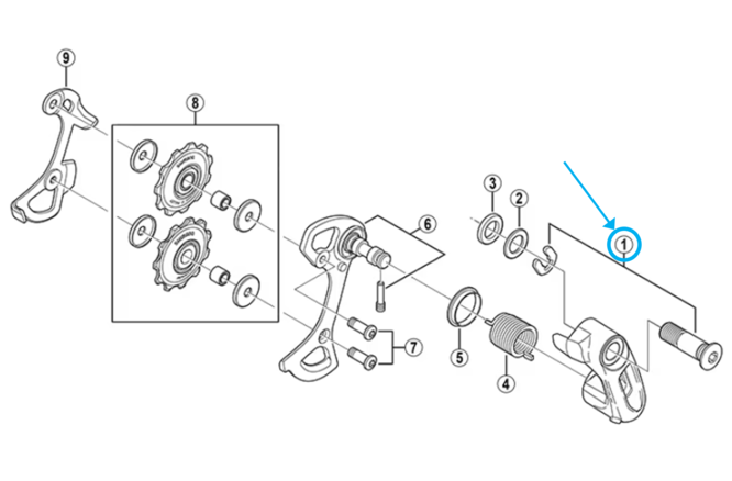 Shimano Axe de patte CT-S500 Shimano Axe de patte CT-S500