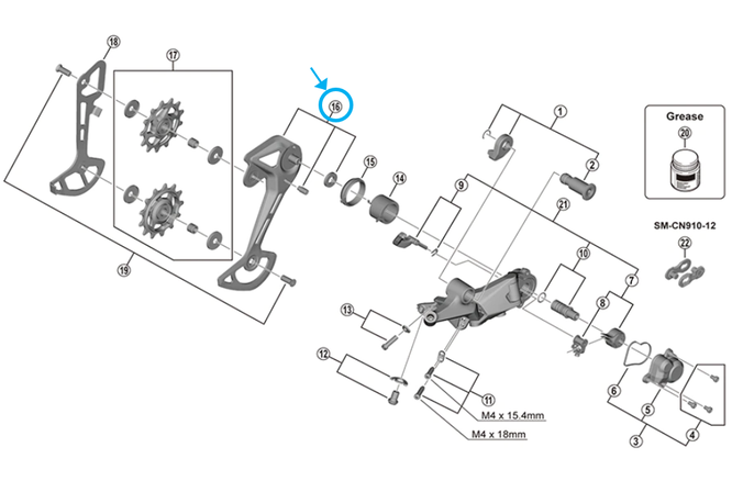 Shimano Plaquette extérieure RD-M6100-SGS Shimano Plaquette extérieure RD-M6100-SGS