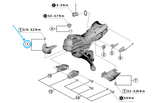 Shimano Plaquette de type ST-RX820 avec vis de fixation gauche Shimano Plaquette de type ST-RX820 avec vis de fixation gauche