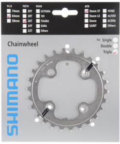 Shimano Plateau XT FC-M771 26 dents argent
