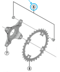 Shimano Boulon plateau SM-CRE80 M8x8.5mm 4 pcs.