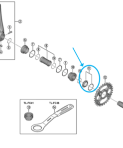 Shimano Anneau de verrouillage et rondelle FC-M6100-1